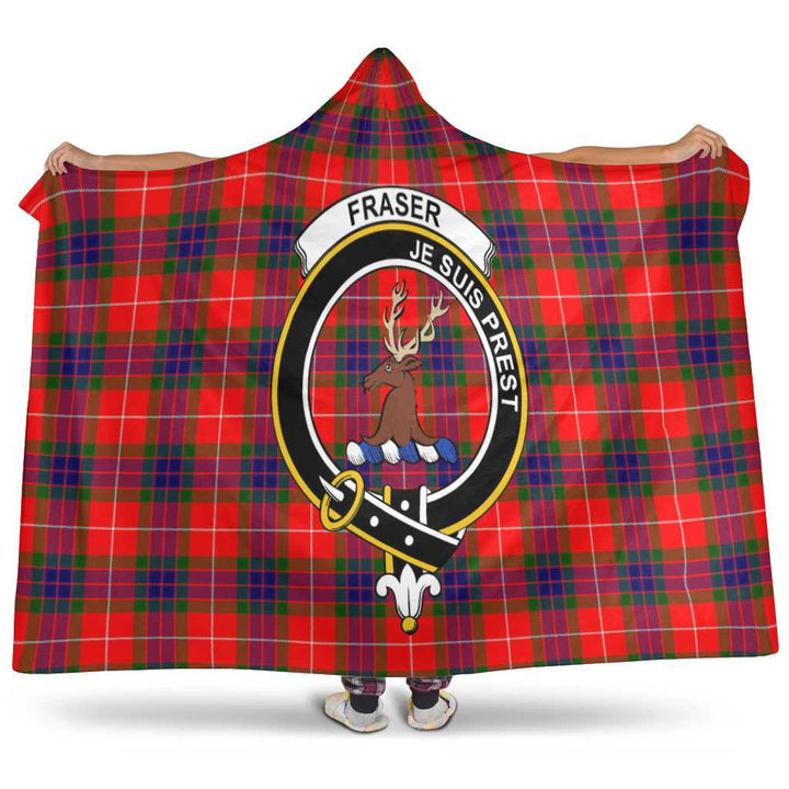 Scottish Fraser (of Lovat) Clan Crest Tartan Hooded Blanket Tartan Plaid 1