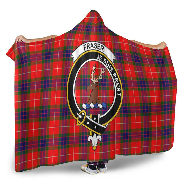 Scottish Fraser (of Lovat) Clan Crest Tartan Hooded Blanket Tartan Plaid 2