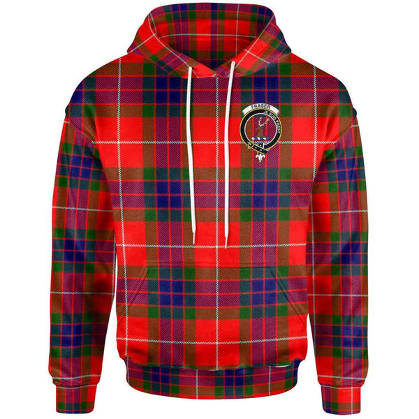 Scottish Fraser (of Lovat) Clan Crest Tartan Hoodie Front Side Tartan Plaid