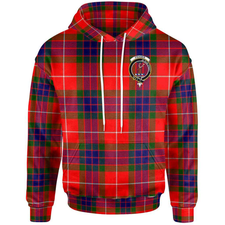 Scottish Fraser (of Lovat) Clan Crest Tartan Hoodie Front Side Tartan Plaid
