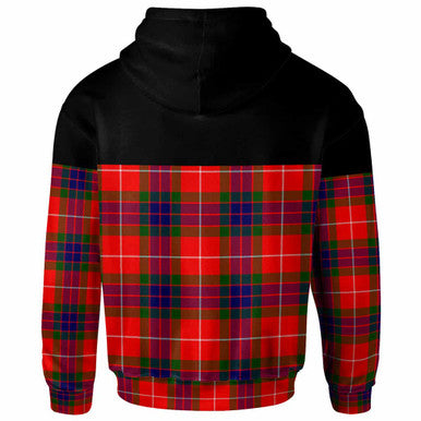 Scottish Fraser Clan Crest Tartan Hoodie - Horizontal Style Back Side Tartan Plaid