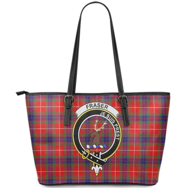 Scottish Fraser (of Lovat) Clan Crest Tartan Leather Tote Tartan Plaid
