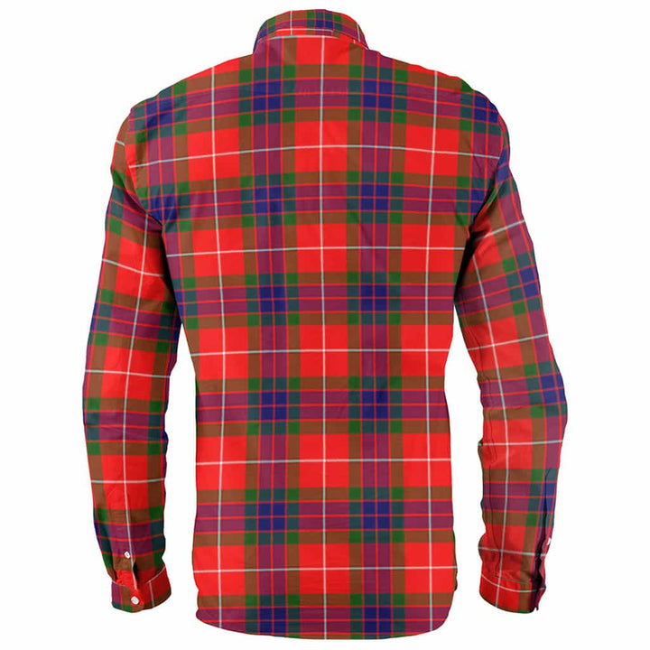 Scottish Fraser Clan Crest Tartan Long Sleeve Shirt Back Side Tartan Plaid