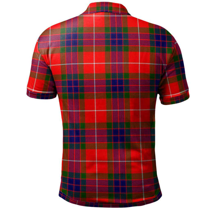 Scottish Fraser (of Lovat) Clan Crest Tartan Polo Shirt Back Side Tartan Plaid