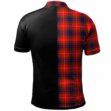 Scottish Fraser Clan Crest Tartan Polo Shirt - Half in Me Back Side Tartan Plaid