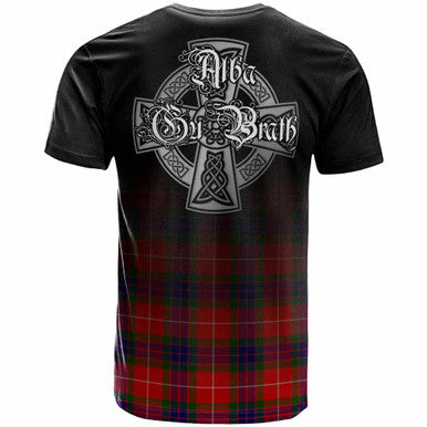 Scottish Fraser Clan Crest Tartan T-Shirt - Alba Gu Brath Family Crest Celtic Inspired Back Side Tartan Plaid