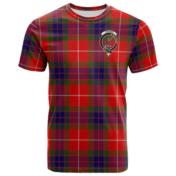 Scottish Fraser (of Lovat) Clan Crest Tartan T-Shirt Front Side Tartan Plaid