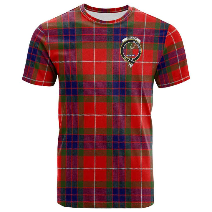 Scottish Fraser (of Lovat) Clan Crest Tartan T-Shirt Front Side Tartan Plaid