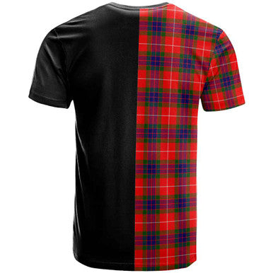 Scottish Fraser Clan Crest Tartan T-Shirt Half in Me Back Side Tartan Plaid
