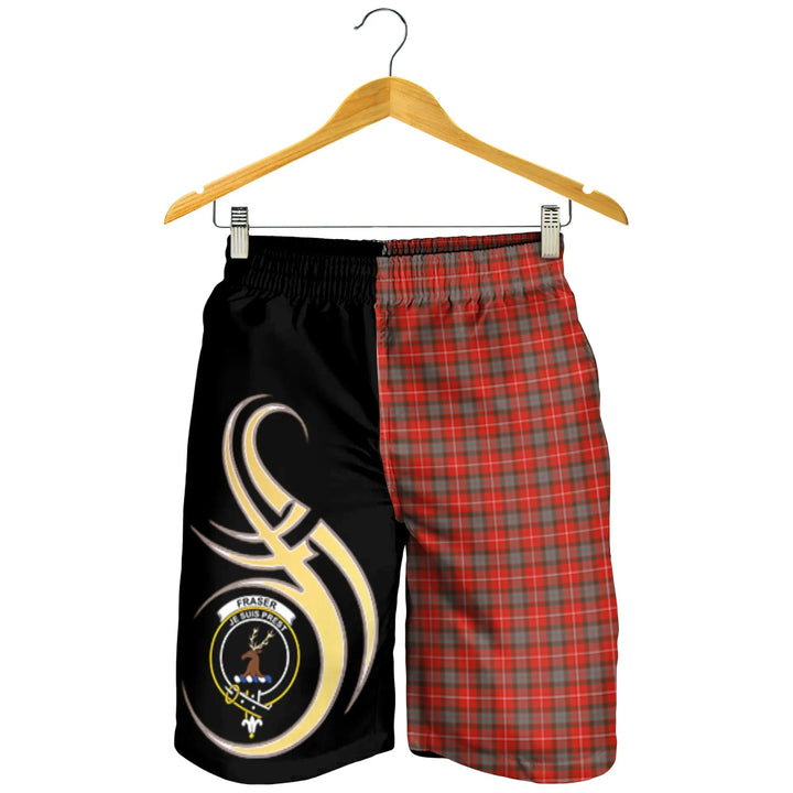 Scottish Fraser Weathered Clan Crest Tartan Believe in Me Men's Shorts