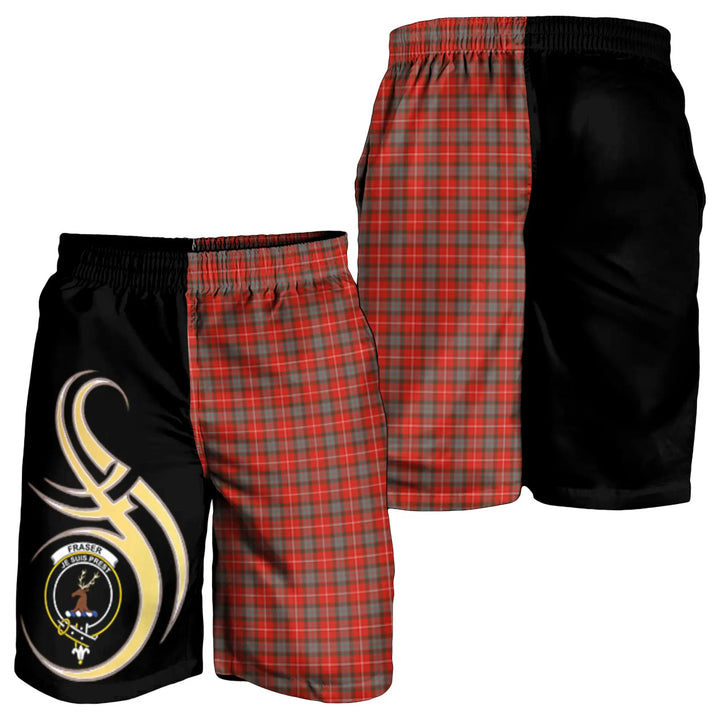 Scottish Fraser Weathered Clan Crest Tartan Believe in Me Men's Shorts