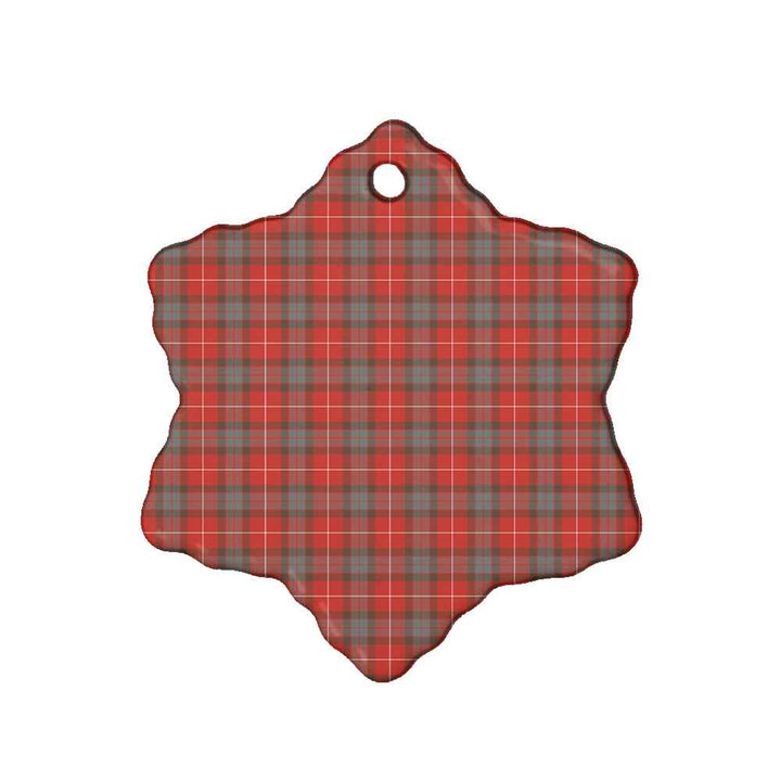 Scottish Fraser Weathered Clan Tartan Ceramic Ornament Snow Flake Shape Tartan Plaid