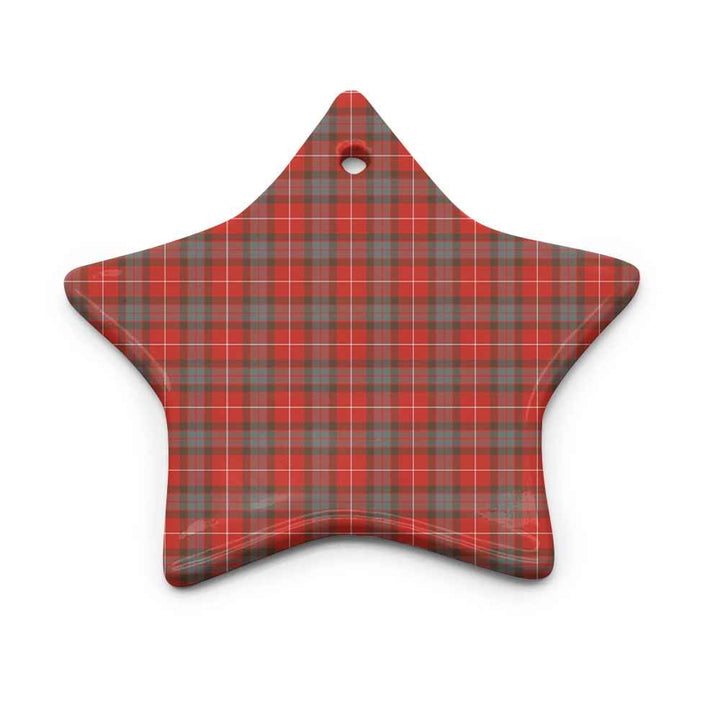 Scottish Fraser Weathered Clan Tartan Ceramic Ornament Star Shape Tartan Plaid