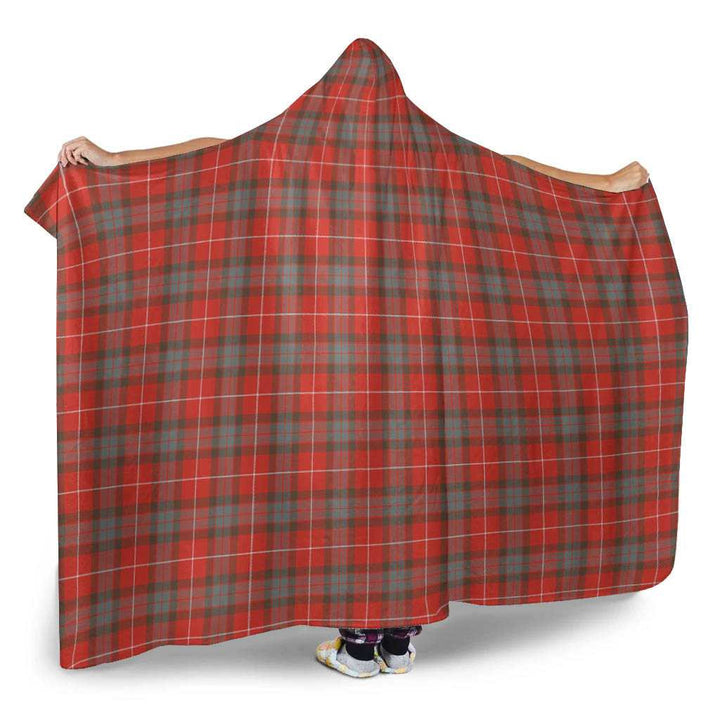 Scottish Fraser Weathered Clan Tartan Hooded Blanket Tartan Plaid 2