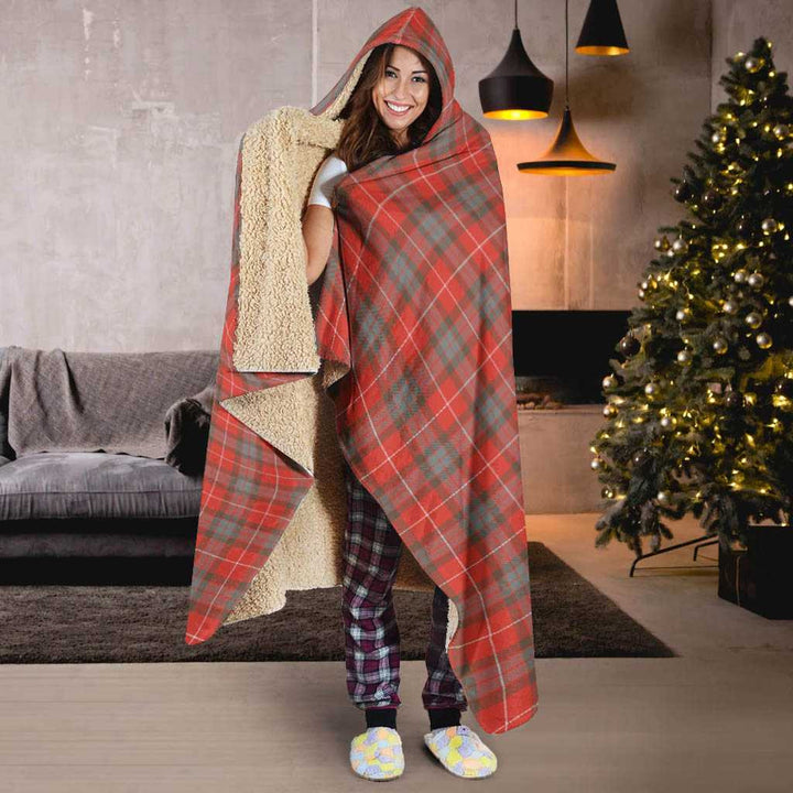 Scottish Fraser Weathered Clan Tartan Hooded Blanket Tartan Plaid 6
