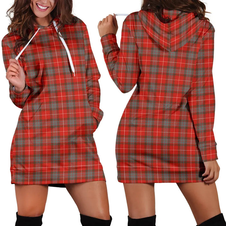 Scottish Fraser Weathered Clan Tartan Hoodie Dress