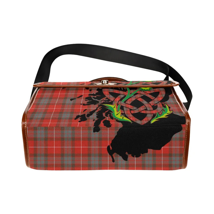 Scottish Fraser Weathered Clan Tartan Waterproof Canvas Bag With Thistle Tartan Plaid 5
