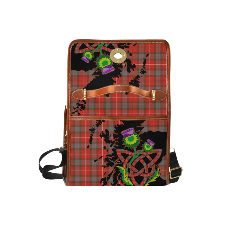 Scottish Fraser Weathered Clan Tartan Waterproof Canvas Bag With Thistle Tartan Plaid 6