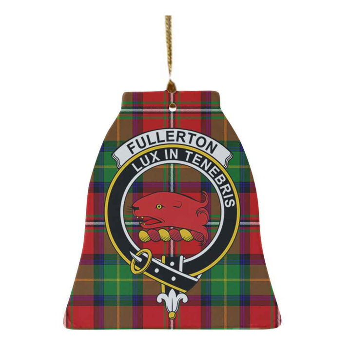 Scottish Fullerton Clan Crest Tartan Ceramic Ornament Bell Shape Tartan Plaid