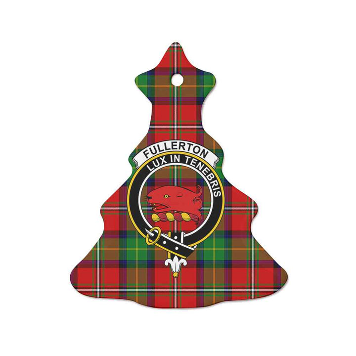 Scottish Fullerton Clan Crest Tartan Ceramic Ornament Tree Shape Tartan Plaid
