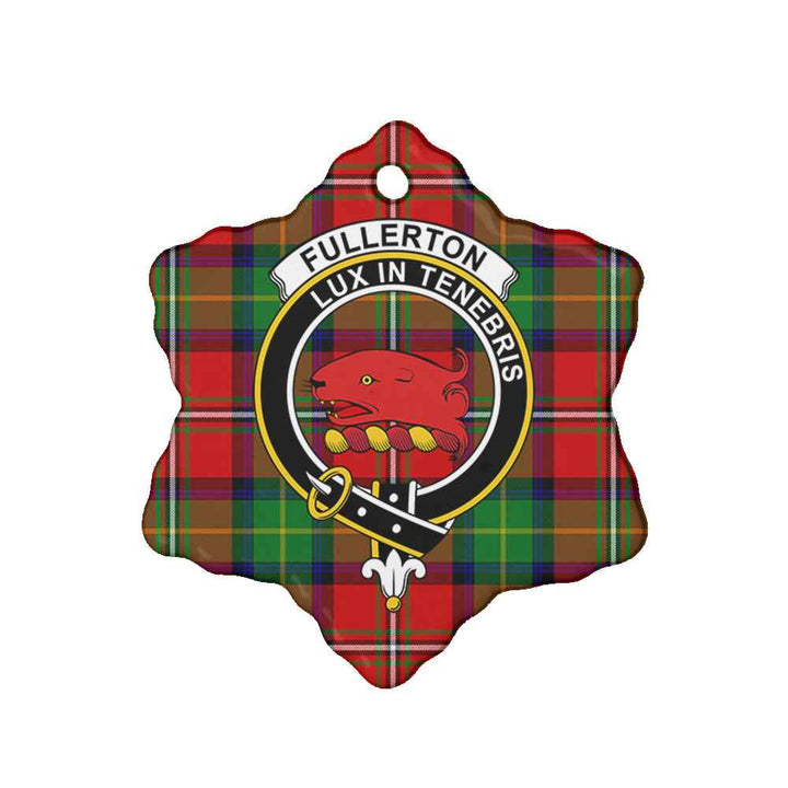 Scottish Fullerton Clan Crest Tartan Ceramic Ornament Snow Flake Shape Tartan Plaid