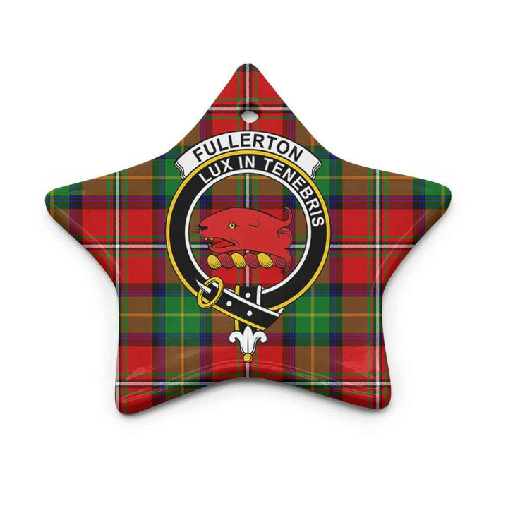 Scottish Fullerton Clan Crest Tartan Ceramic Ornament Star Shape Tartan Plaid