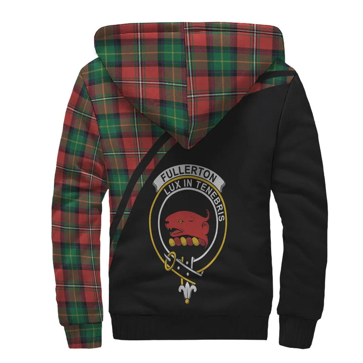 Scottish Fullerton Clan Crest Tartan Curve Sherpa Hoodie