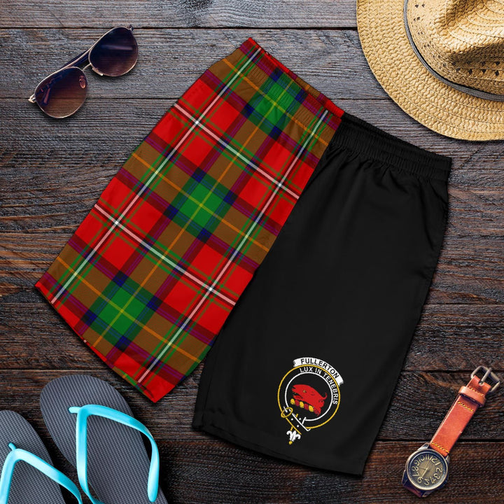 Scottish Fullerton Clan Crest Tartan Half of Me Men's Shorts