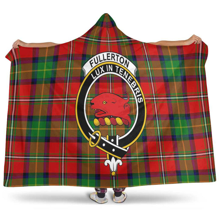 Scottish Fullerton Clan Crest Tartan Hooded Blanket Tartan Plaid 1