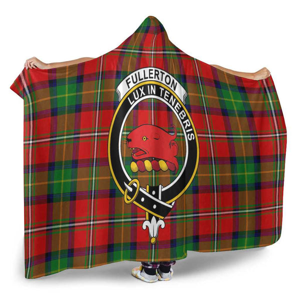 Scottish Fullerton Clan Crest Tartan Hooded Blanket Tartan Plaid 2