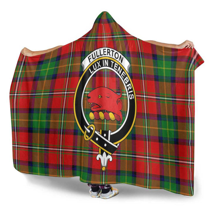 Scottish Fullerton Clan Crest Tartan Hooded Blanket Tartan Plaid 3