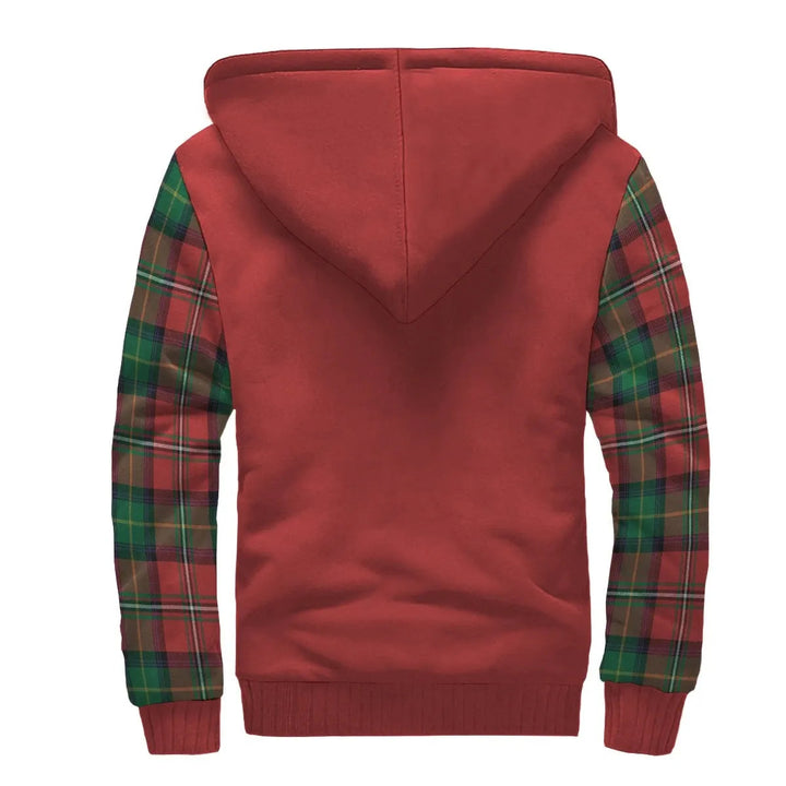 Scottish Fullerton Clan Crest Tartan Plaid Sleeve Sherpa Hoodie