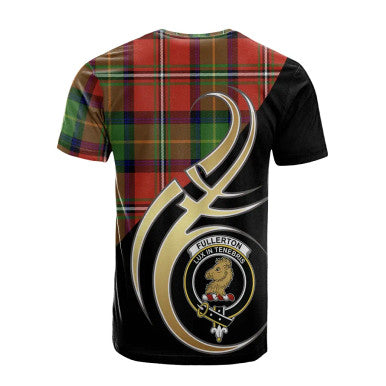 Scottish Fullerton Clan Crest Tartan T-Shirt Believe in Me Back Side Tartan Plaid