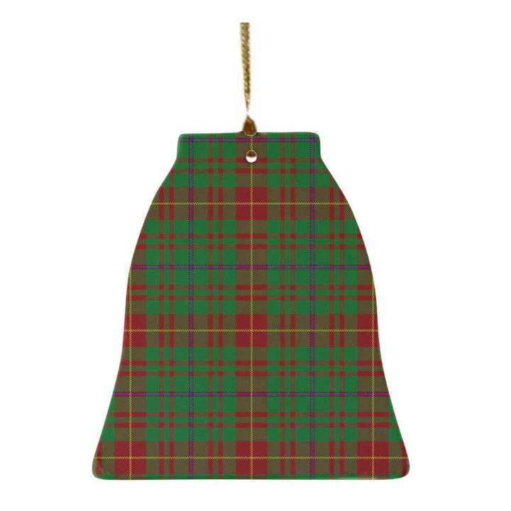 Scottish Fulton Clan Tartan Ceramic Ornament Bell Shape Tartan Plaid
