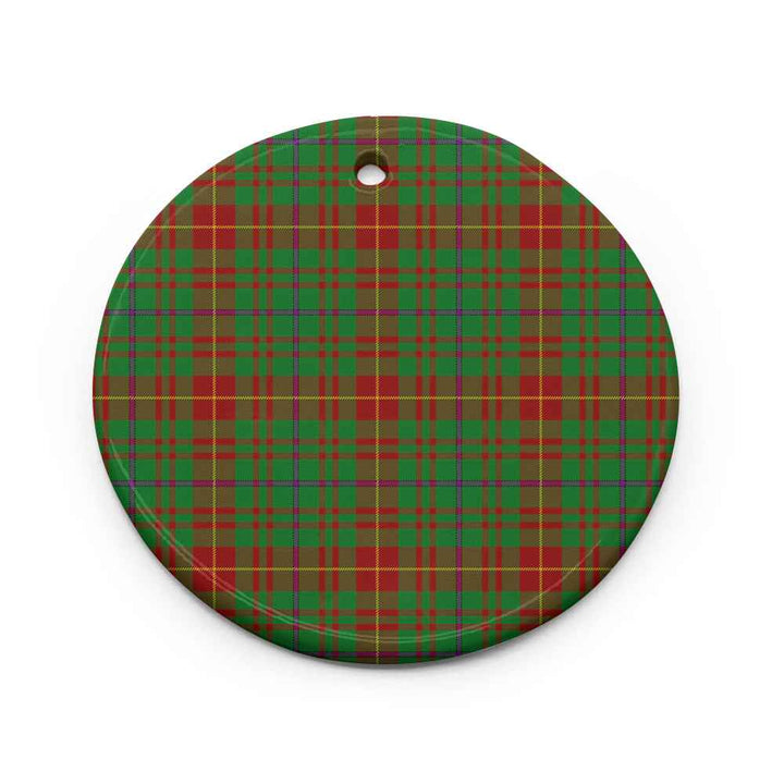Scottish Fulton Clan Tartan Ceramic Ornament Circle Shape Tartan Plaid