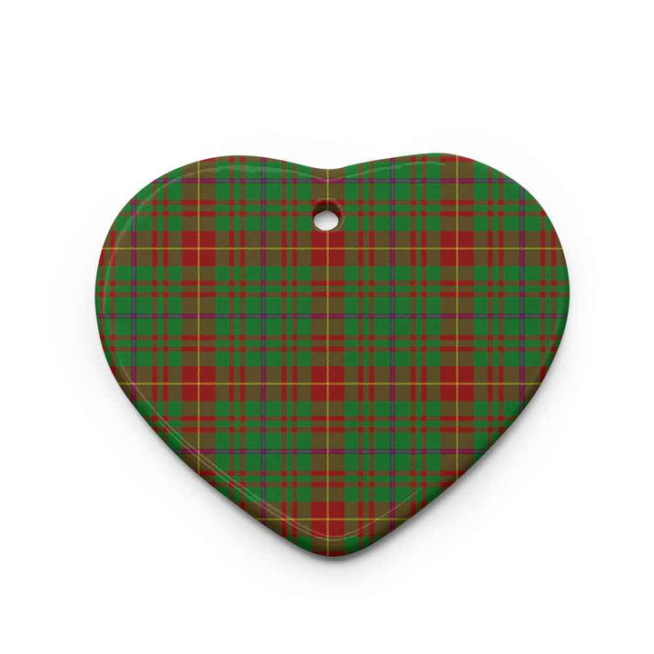 Scottish Fulton Clan Tartan Ceramic Ornament Heart Shape Tartan Plaid
