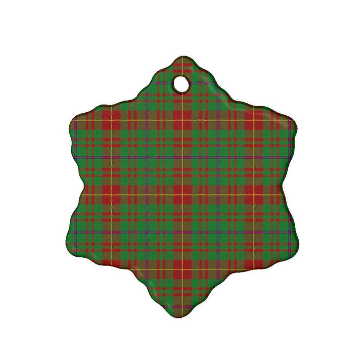 Scottish Fulton Clan Tartan Ceramic Ornament Snow Flake Shape Tartan Plaid