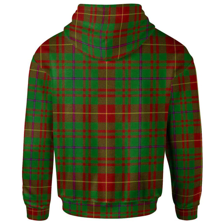 Scottish Fulton Clan Tartan Hoodie Back Side Tartan Plaid