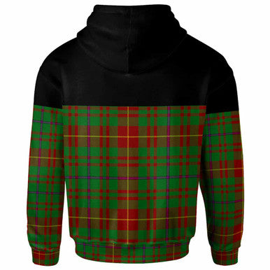 Scottish Fulton Clan Tartan Hoodie - Horizontal Style Back Side Tartan Plaid