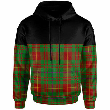 Scottish Fulton Clan Tartan Hoodie - Horizontal Style Front Side Tartan Plaid