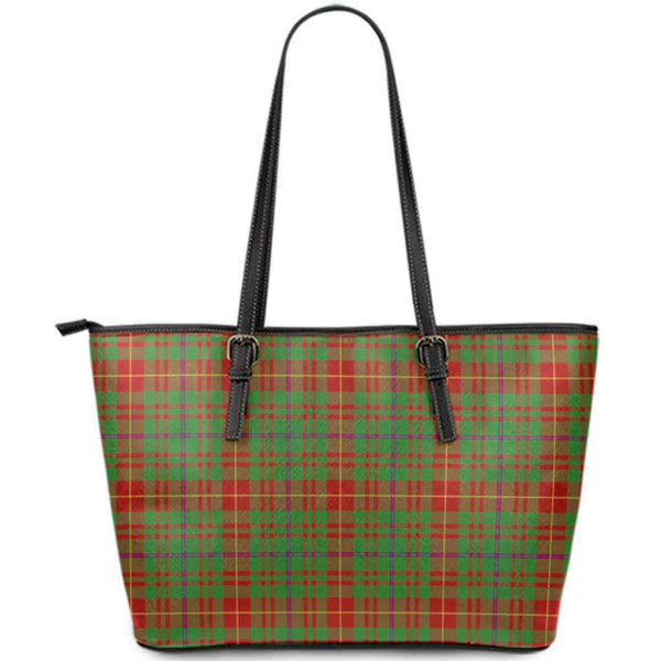 Scottish Fulton Clan Tartan Leather Tote Tartan Plaid