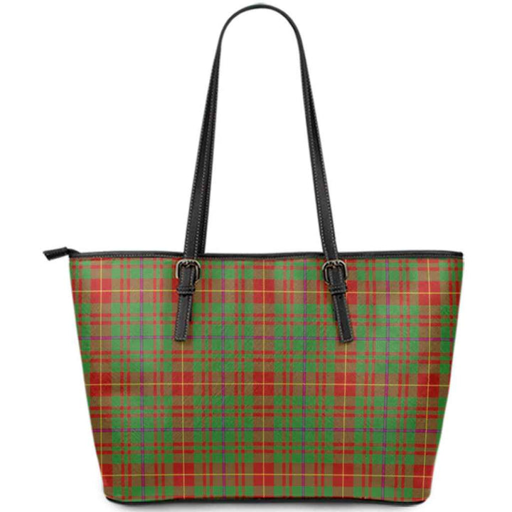 Scottish Fulton Clan Tartan Leather Tote Tartan Plaid
