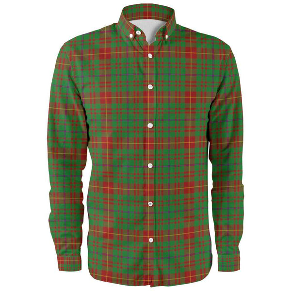Scottish Fulton Clan Tartan Long Sleeve Shirt Front Side Tartan Plaid