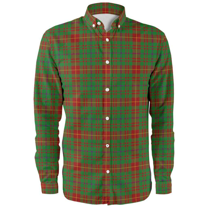 Scottish Fulton Clan Tartan Long Sleeve Shirt Front Side Tartan Plaid