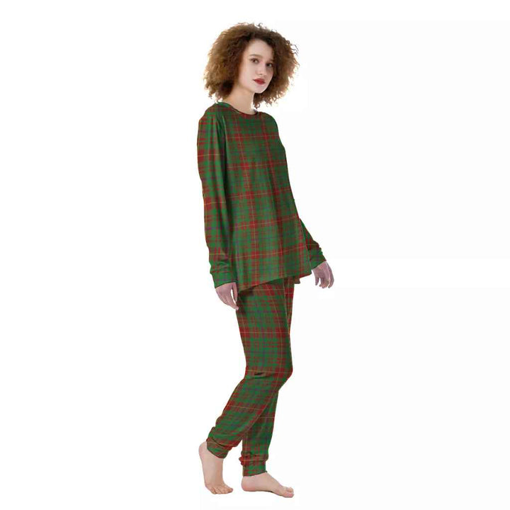 Scottish Fulton Clan Tartan Pajama Set Women Front Side Tartan Plaid