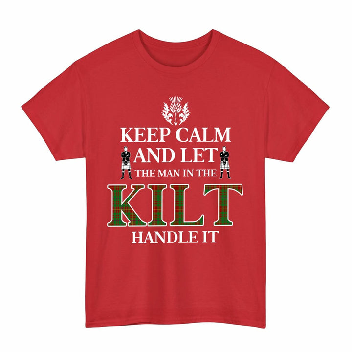 Scottish Fulton Clan Tartan T-Shirt - Keep Calm Tartan Plaid Red Color