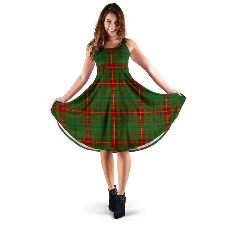 Scottish Fulton Clan Tartan Women Midi Dress