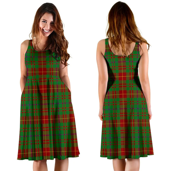 Scottish Fulton Clan Tartan Women Midi Dress
