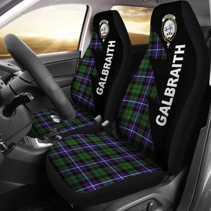 Scottish Galbraith Clan Crest Tartan Car Seat Covers - Flash Style 1
