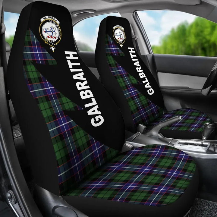 Scottish Galbraith Clan Crest Tartan Car Seat Covers - Flash Style 3